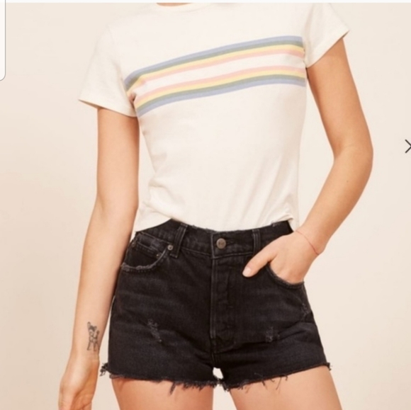 Reformation Pants - REFORMATION Dixie High Rise Denim Shorts - Black 31